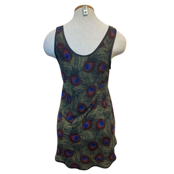 Vintage Y2K h.i.p. Graphic Tank Top, Peacock, Beaded, Hi-Low, Women’s Large - Picture 4 of 6